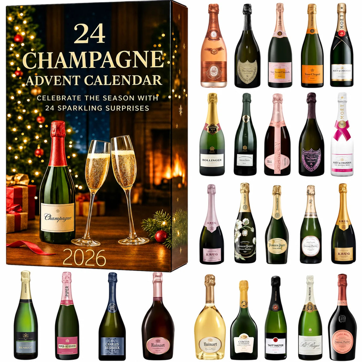 Advent Calendar 24 Decorative Miniature Bottles