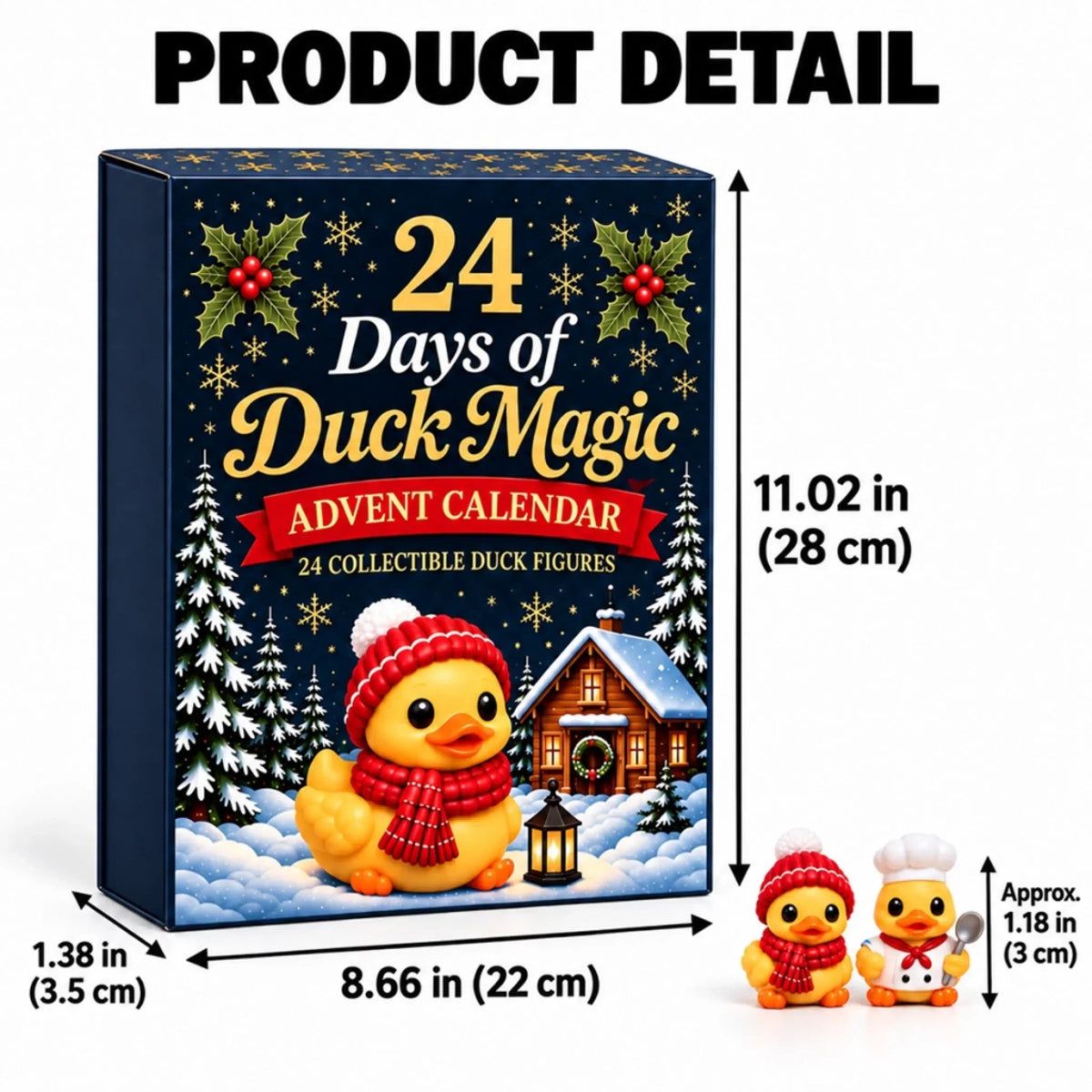 Advent Calendar 24 Festive Duck Figures For Christmas Countdown