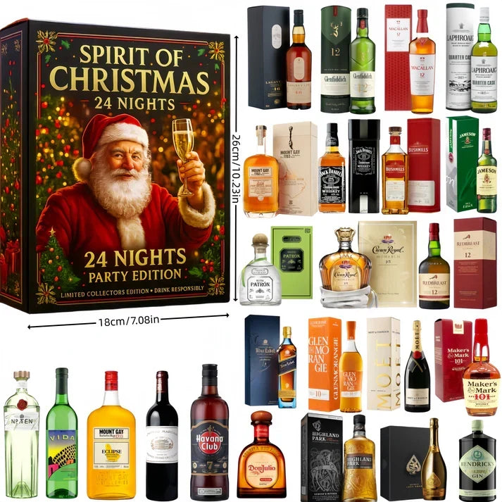 Advent Calendar 24 Mini Bottles Tree Decorations