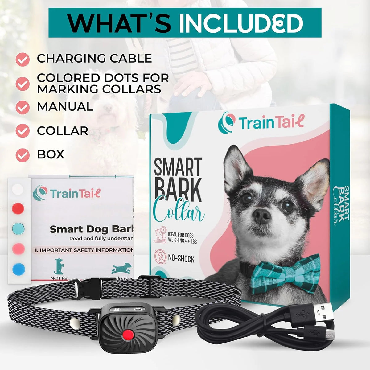 Anti-Bark Collar for Small Dogs Sound & Vibration No-Shock