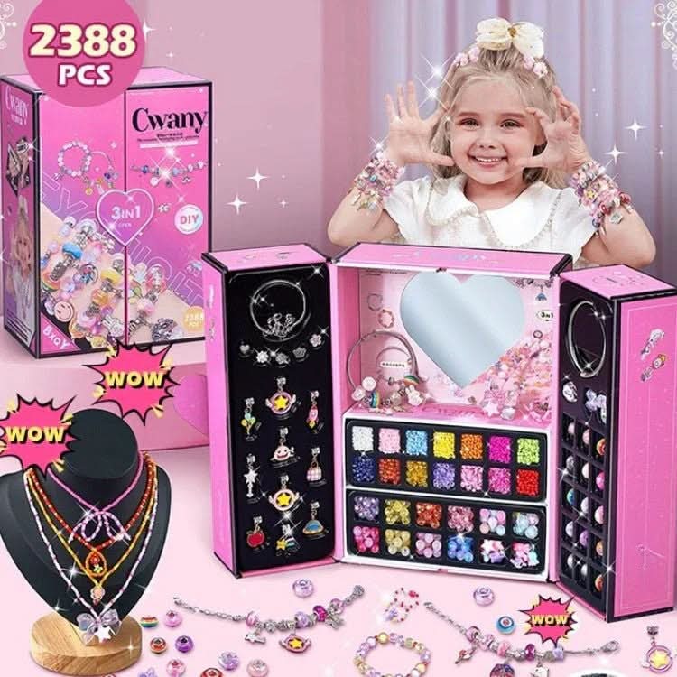 Bracelet Making Kit Sparkling Beads & Charms Adjustable Fit