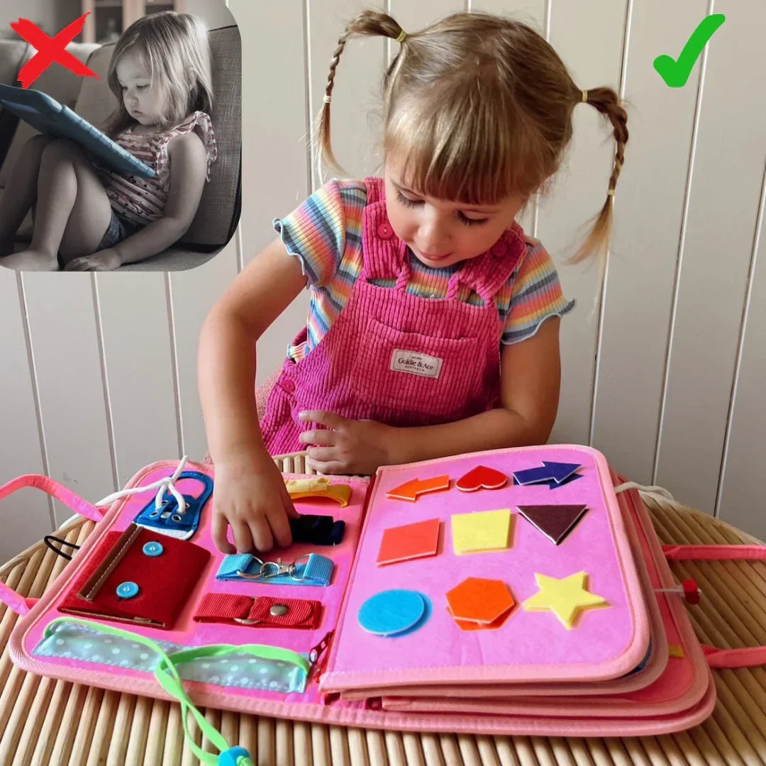 Busy Book Felt Fabric 8 Interactive Pages