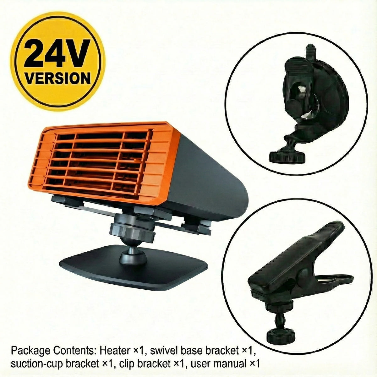 Car Windshield Defroster Heater 360° Swivel Airflow Quiet Operation