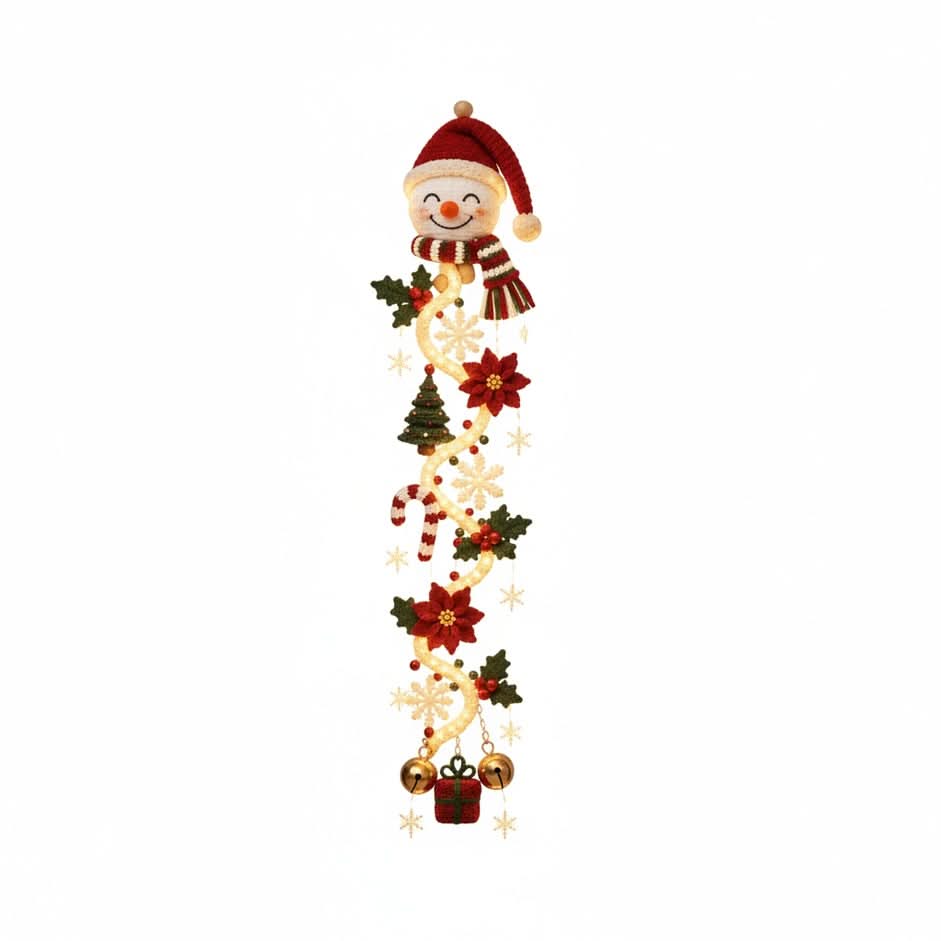 Christmas Door Decoration Warm Spiral Lighting Flat Design
