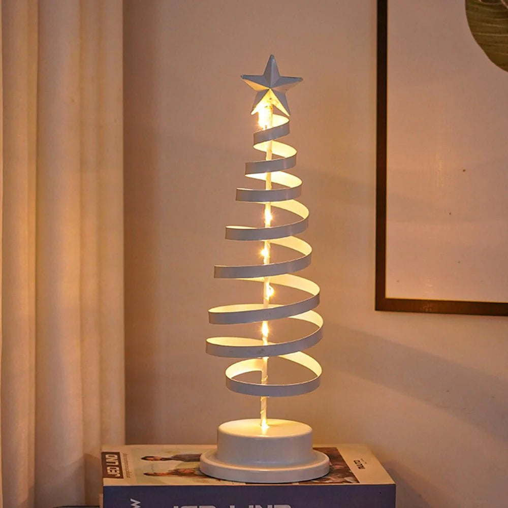 Christmas Tree Spiral Design Warm White LEDs Star Topper