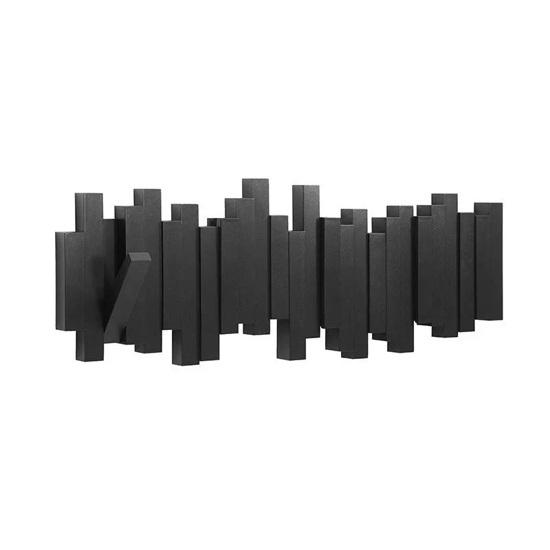 Coat Rack Wall-Mounted Wooden Folding Hooks
