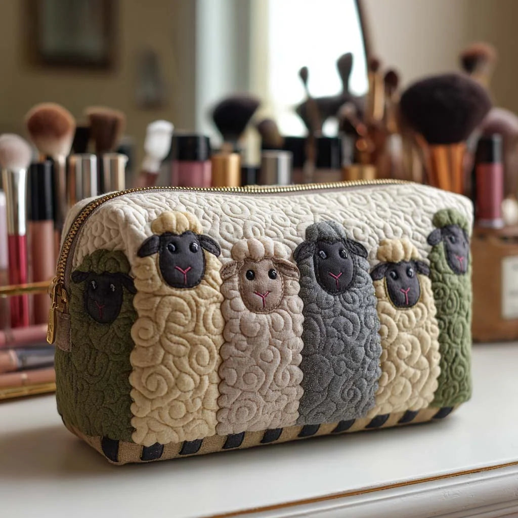 Cosmetic Bag Quilted Padded Three Sizes