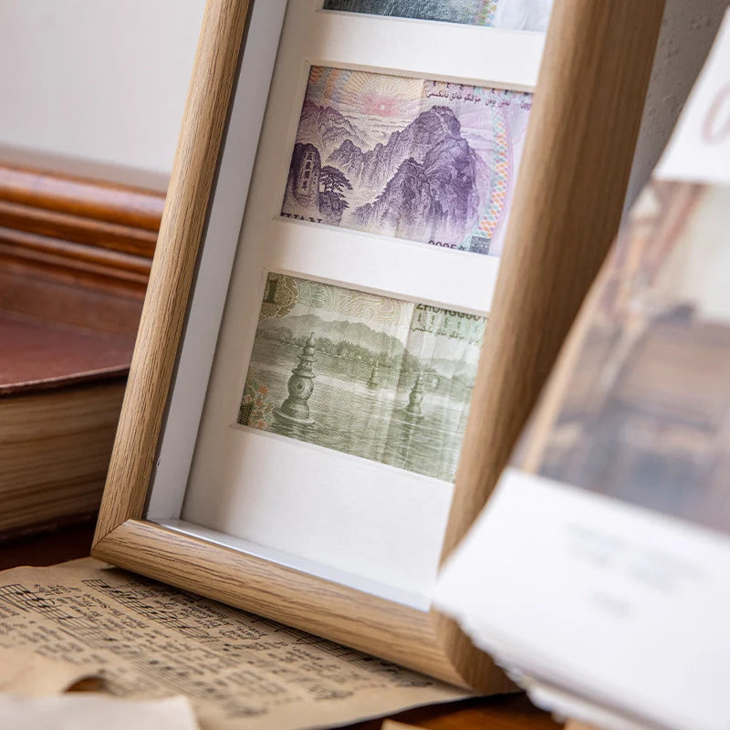 Currency Display Frame Wooden Wall & Shelf Display