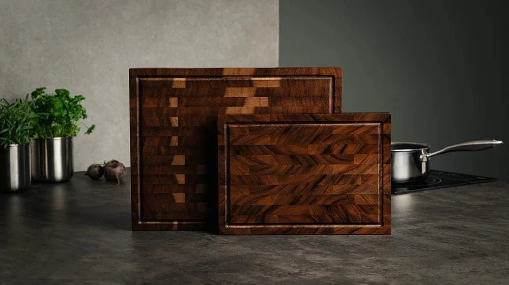 Cutting Board Solid Walnut Knife-Friendly Untreated Surface