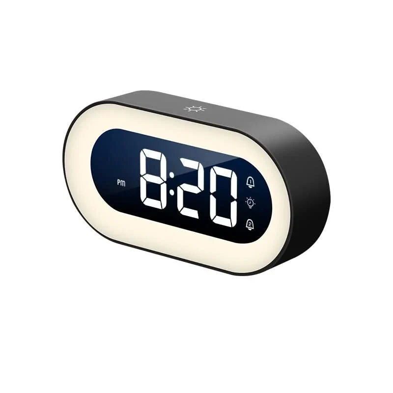 Digital Alarm Clock Rechargeable Dimmable Warm Night Light 15-Day Battery Life