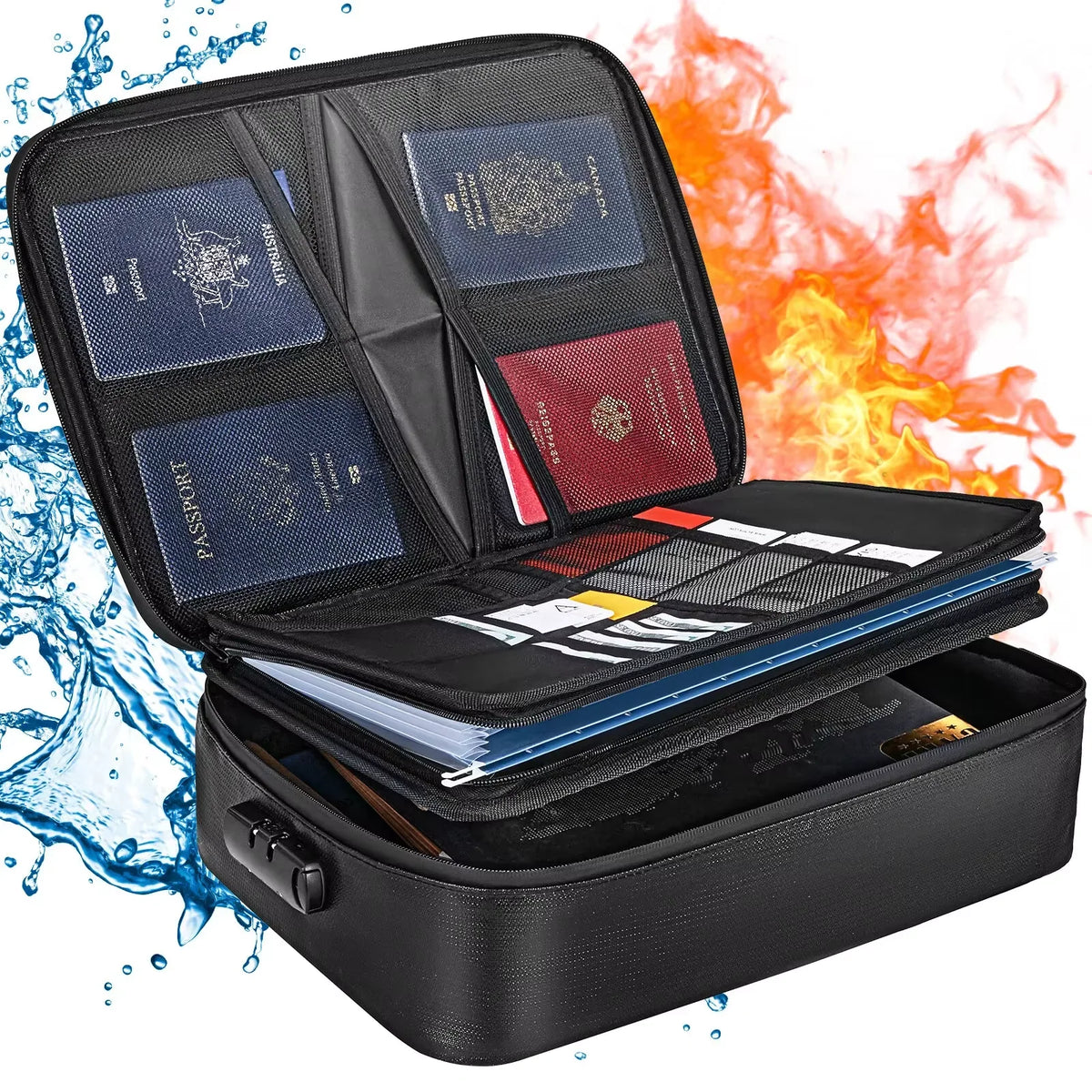 Document Organizer Bag Fire-Resistant Waterproof