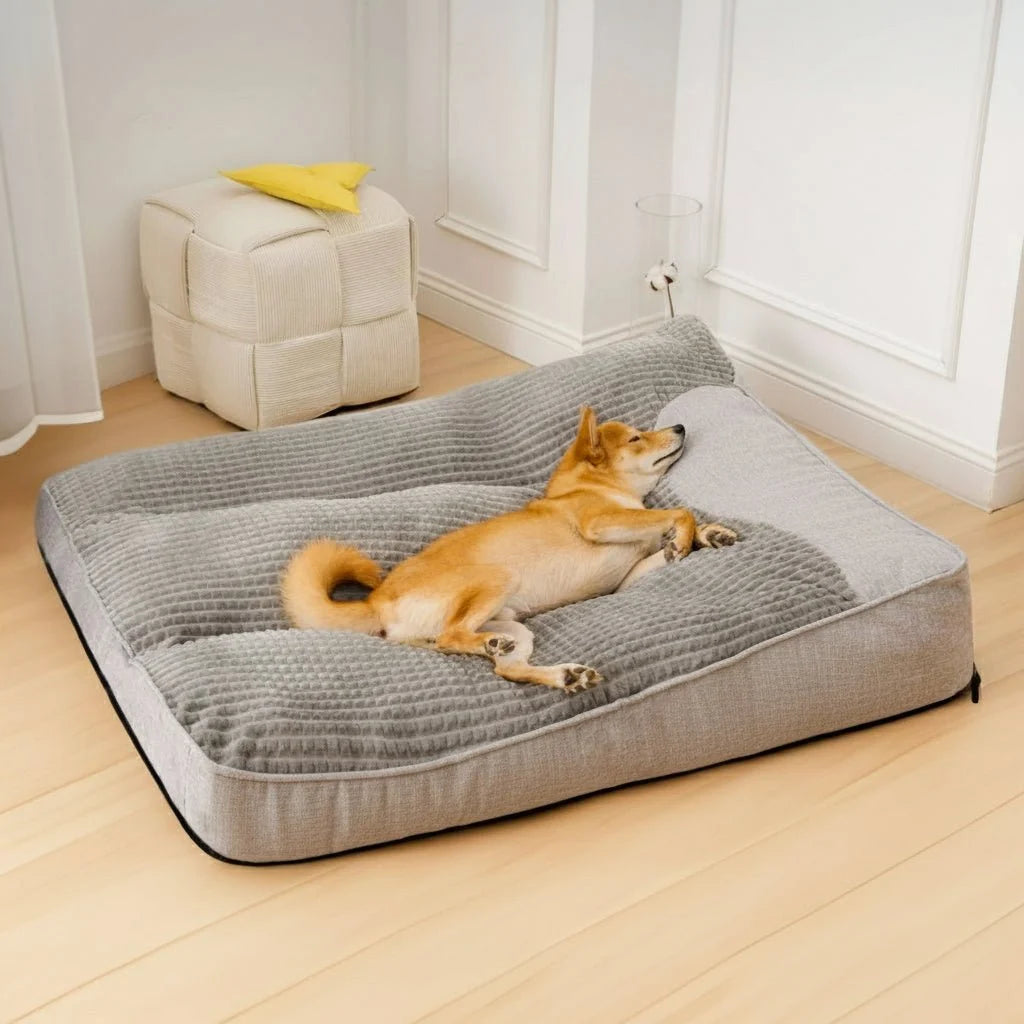 Dog Bed Orthopedic Bolster Removable Washable Cover Scratch-Resistant Exterior