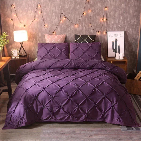 Duvet Cover Set Microfiber Breathable Includes Two Pillowcases