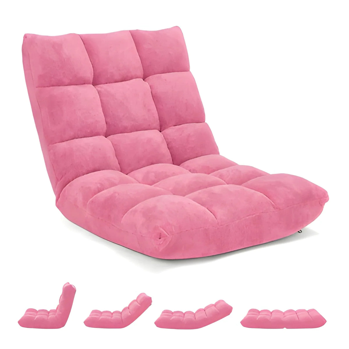 Floor Chair 14-Position Recline Foam-Padded Foldable