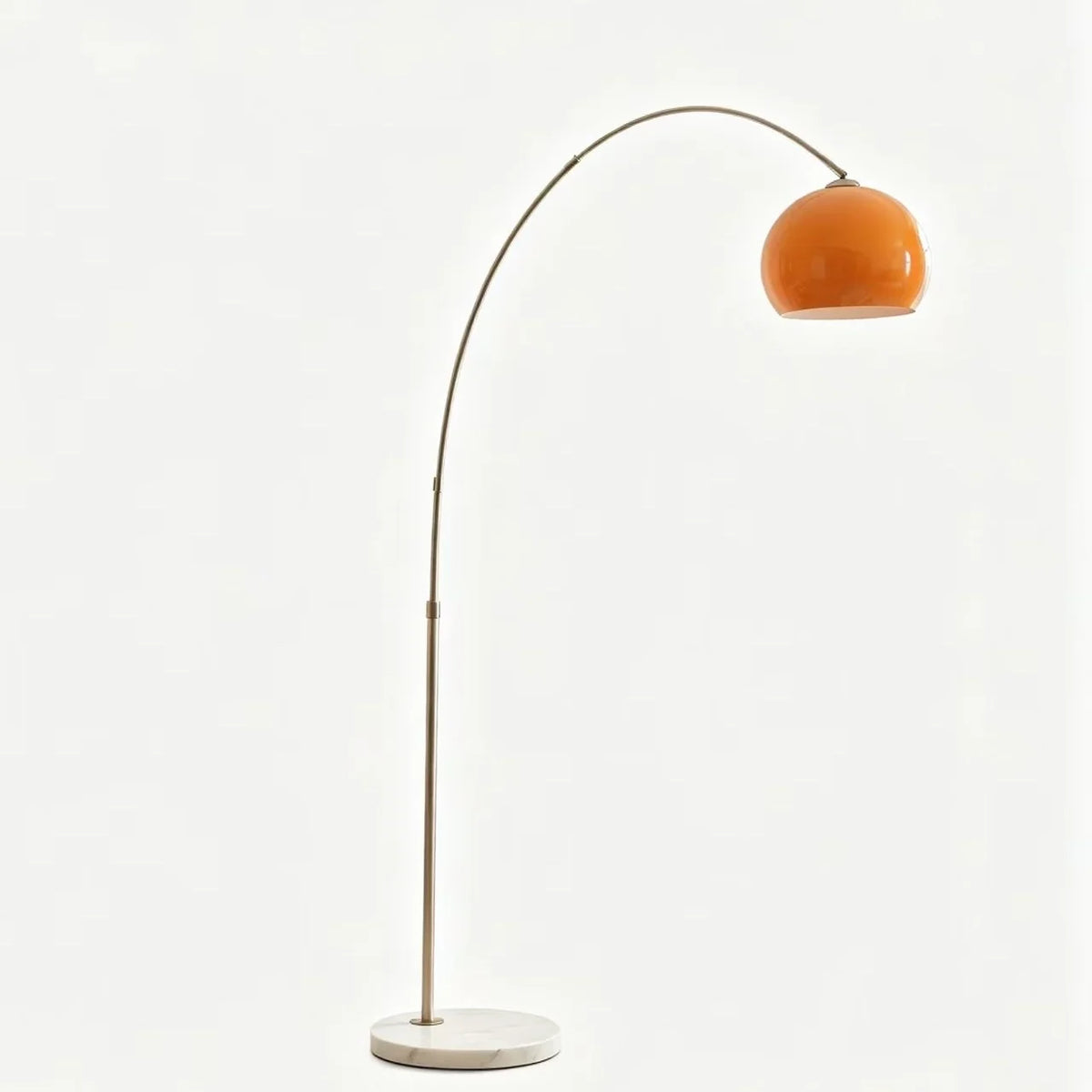Floor Lamp Adjustable Height Curved Metal Arc Warm Ambient Lighting