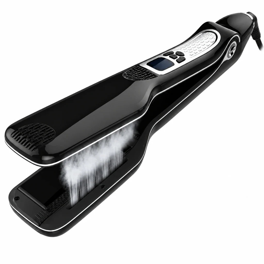 Hair Straightener Steam Ceramic Plates Adjustable Temperature