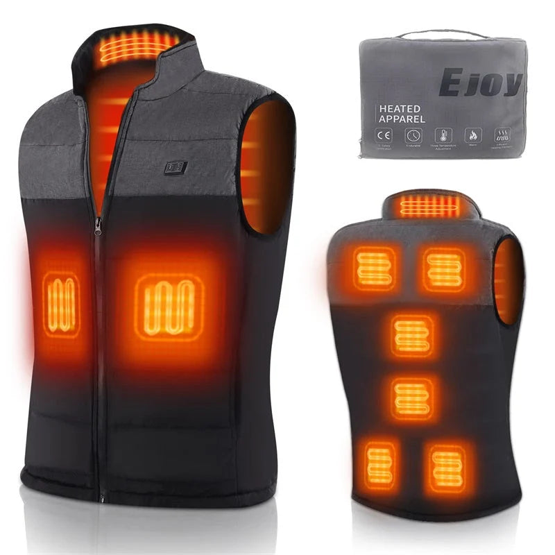 Heated Vest Graphene Heating Zones USB Powered Adjustable Heat Levels
