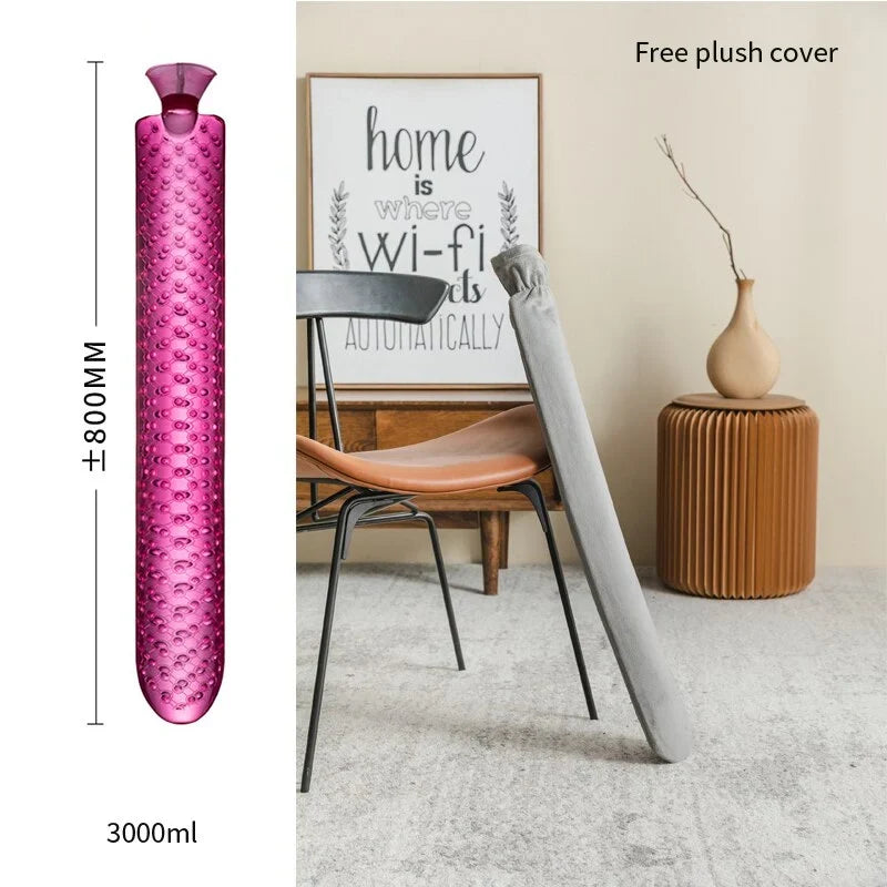 Hot Water Bottle Extra-Long Soft Insulating Cover Leak-Resistant Closure