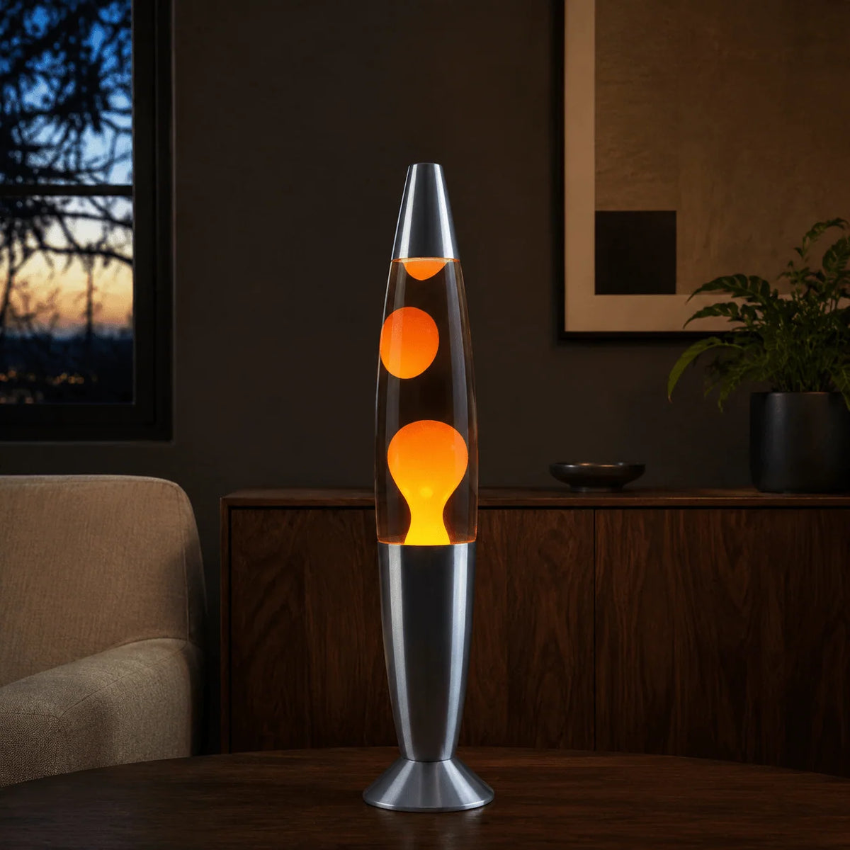 Lava Lamp Flowing Wax Warm LED Light Compact Base