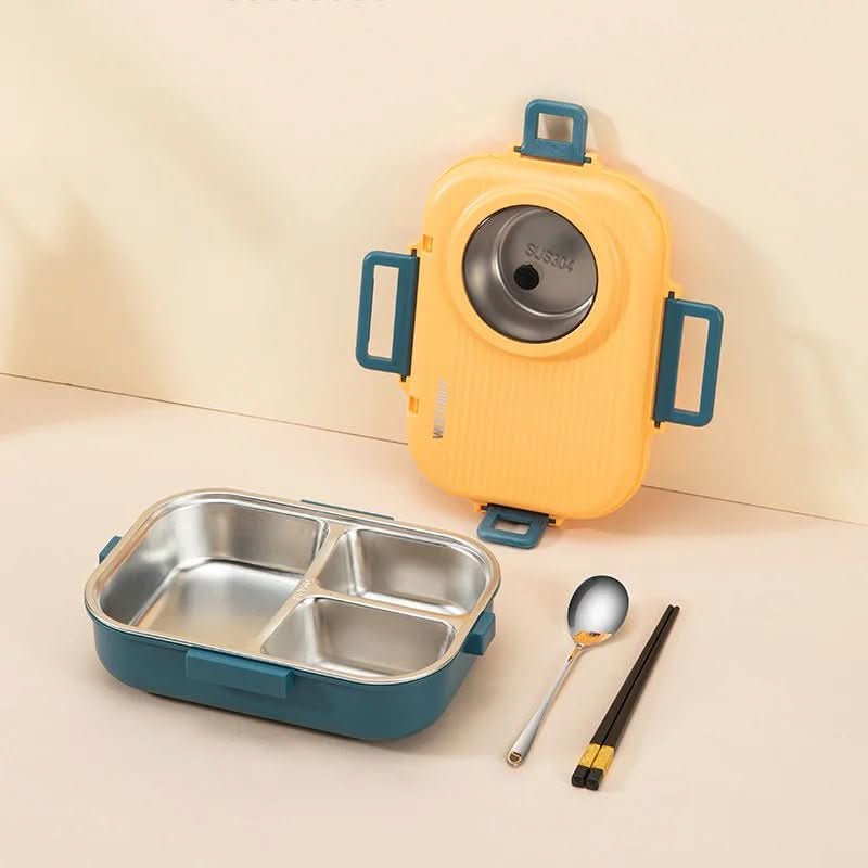 Lunch Box Leak-Proof Lid 3 Compartments Stainless Steel Interior