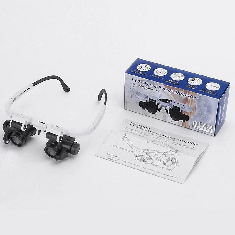 Magnifying Glasses Headband 8x 15x 23x LED Lights