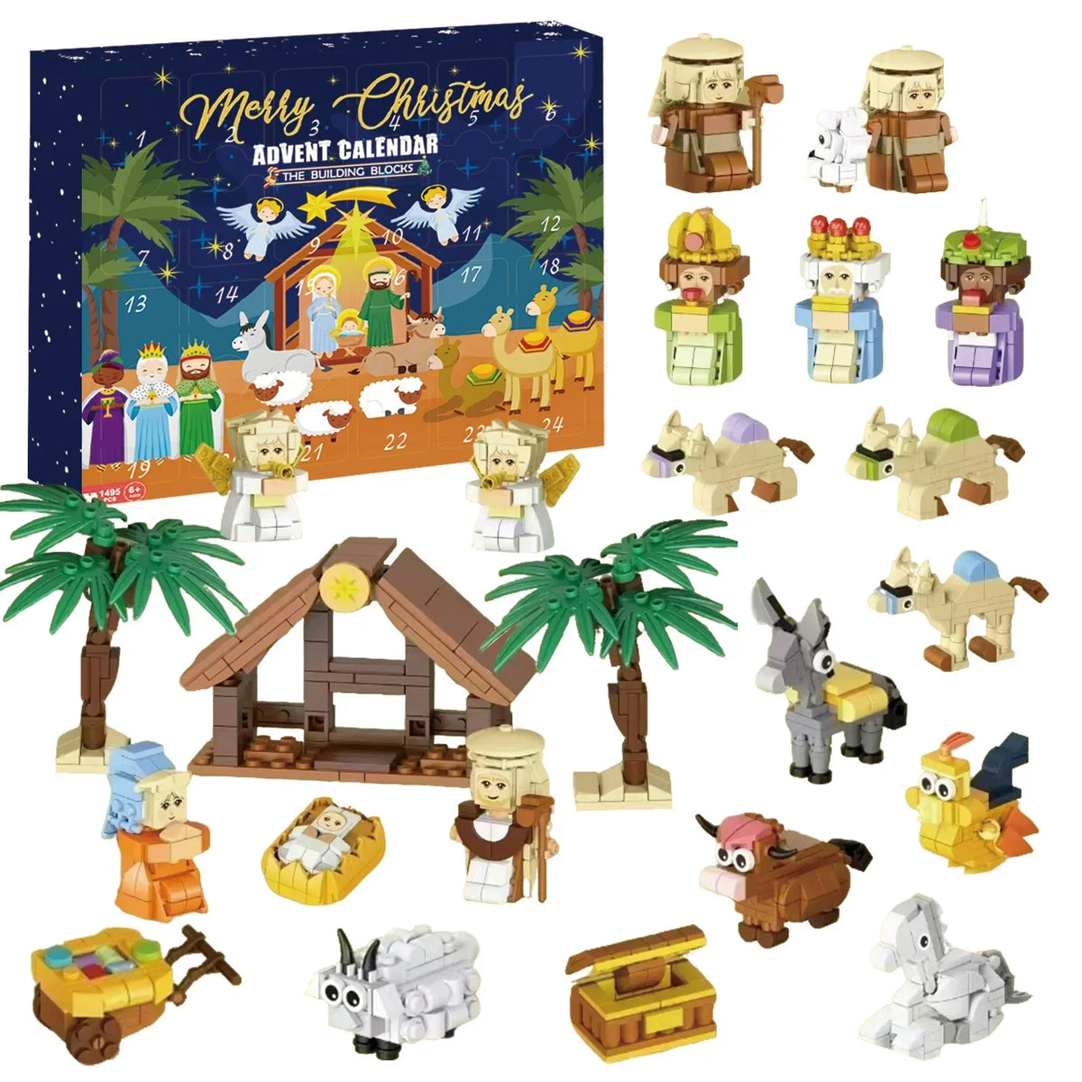 Nativity Advent Calendar 24 Handcrafted Figures Reusable Decoration