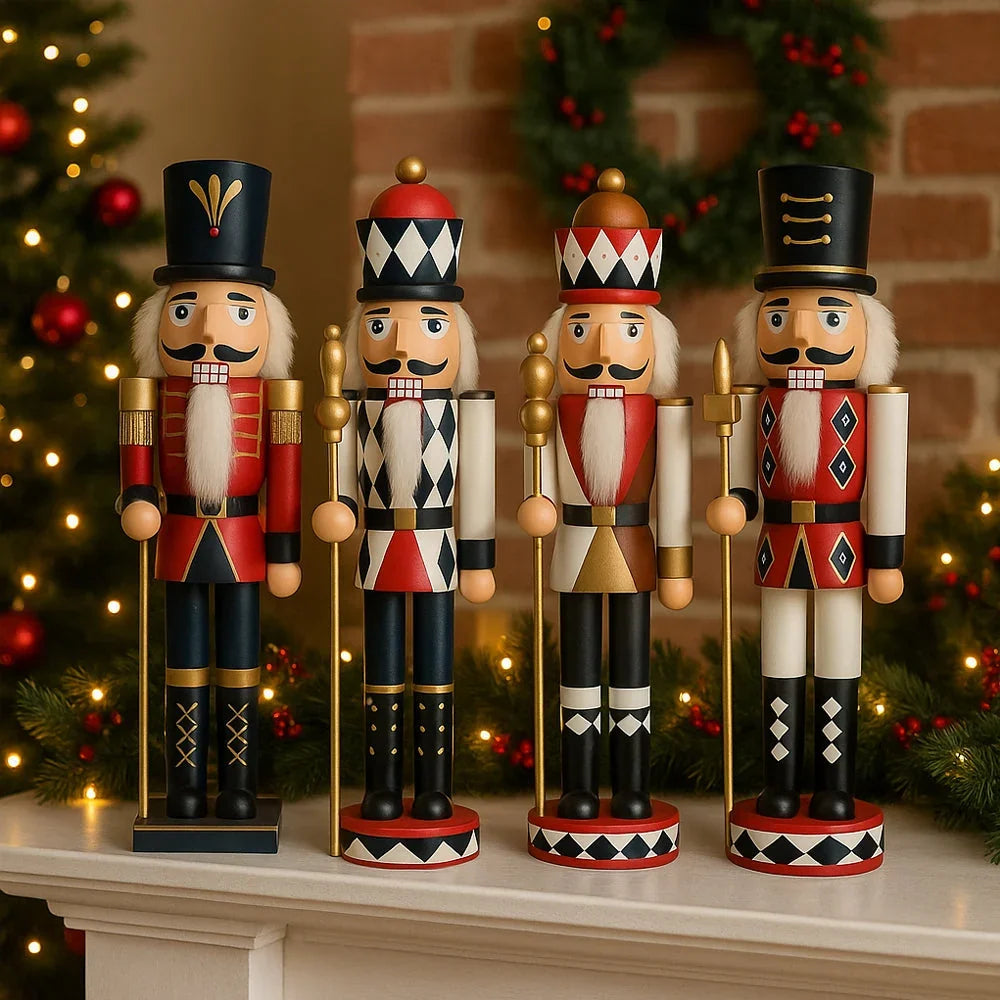 Nutcracker Figure Hand-Painted Wood 11.8 Inch Holiday Decor