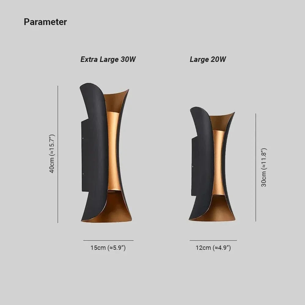 Outdoor LED Wall Light Curved IP65 Weatherproof