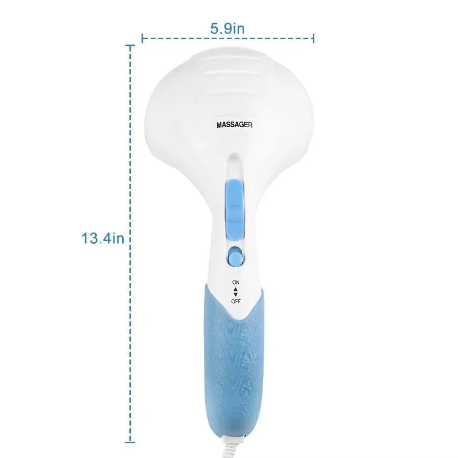 Percussion Massager Dual Vibration Heads Adjustable Speed Angled Handle
