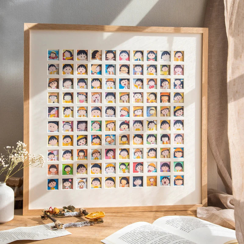 Photo Collage Frame Multi-Compartment Wall-Mountable Wood Finish