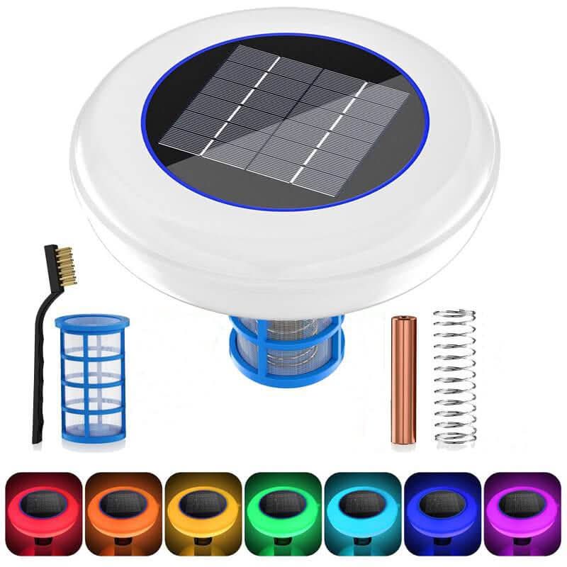 Pool Ionizer Solar-Powered RGB LED 7-Color Lighting