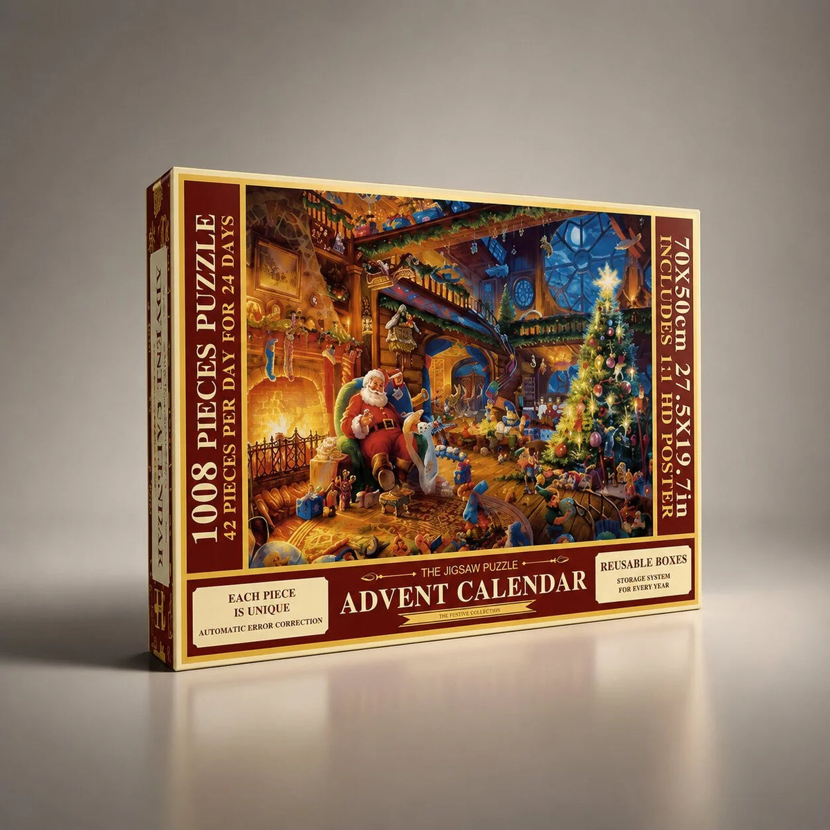 Puzzle Advent Calendar 1,008 Pieces 24-Day Set With Reference Poster
