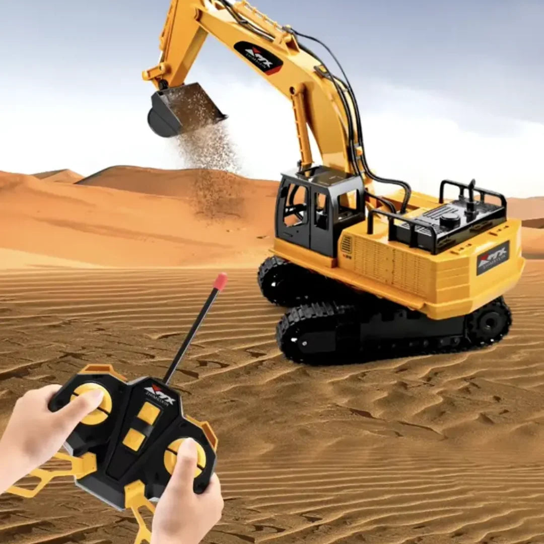 Remote Control Excavator Toy Realistic Digging 82 Ft Range