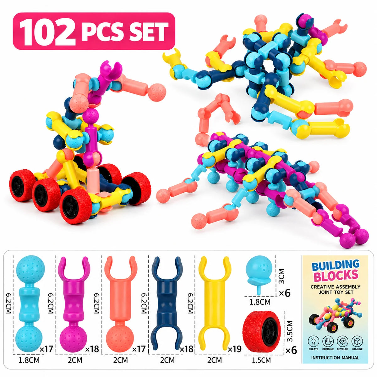 Skeleton Building Blocks Movable Joints Construction Set