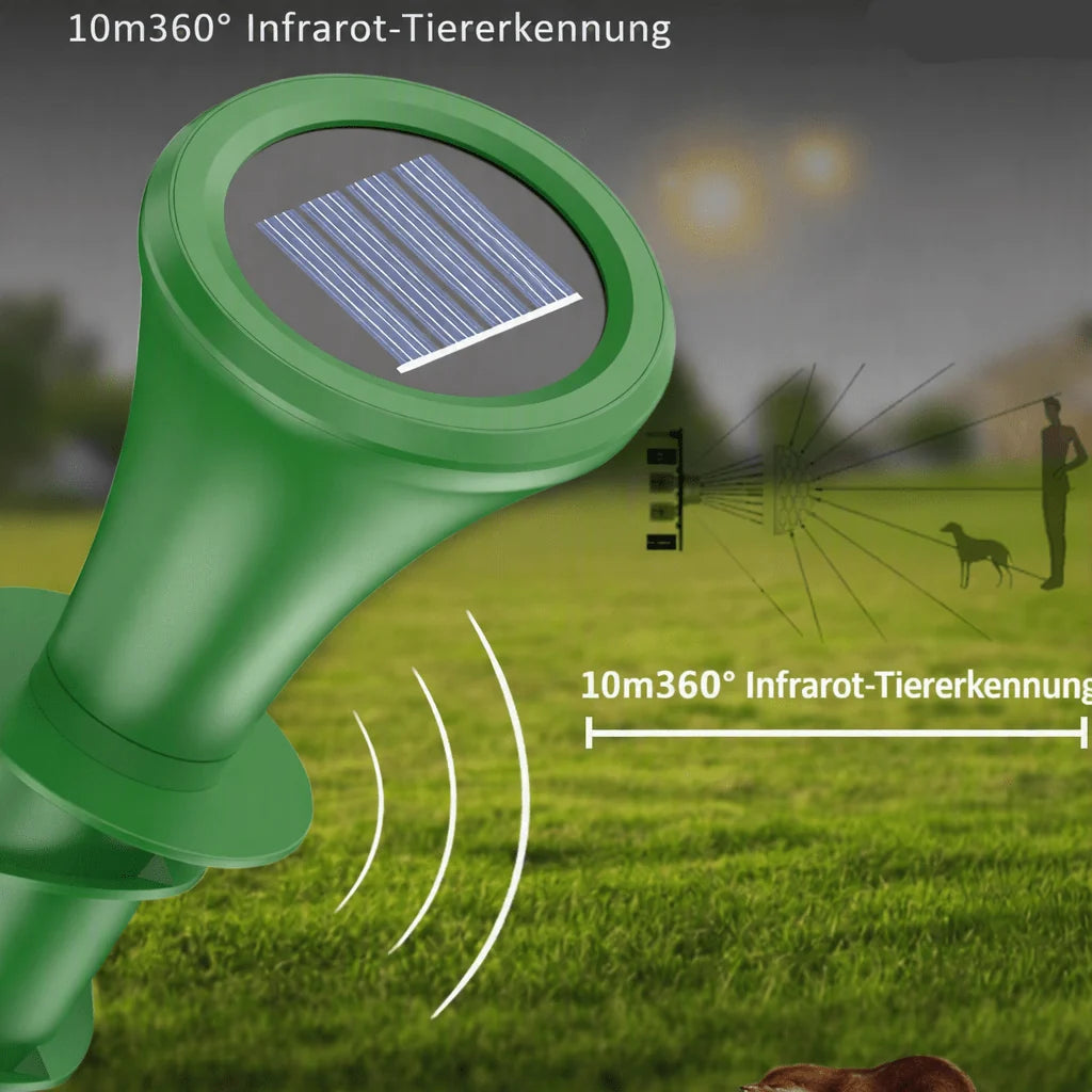 Solar Mole Repeller Solar-Powered Waterproof Vibration 33-Foot Coverage