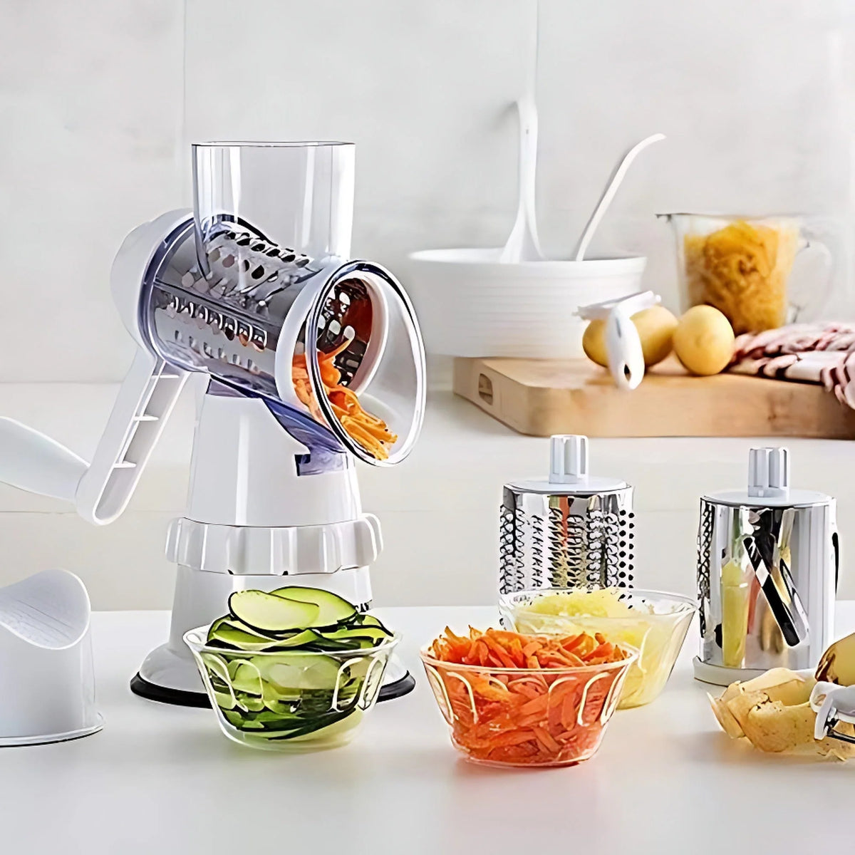 Vegetable Mandoline Slicer Hand Guard Even Slices Dishwasher-Safe Parts