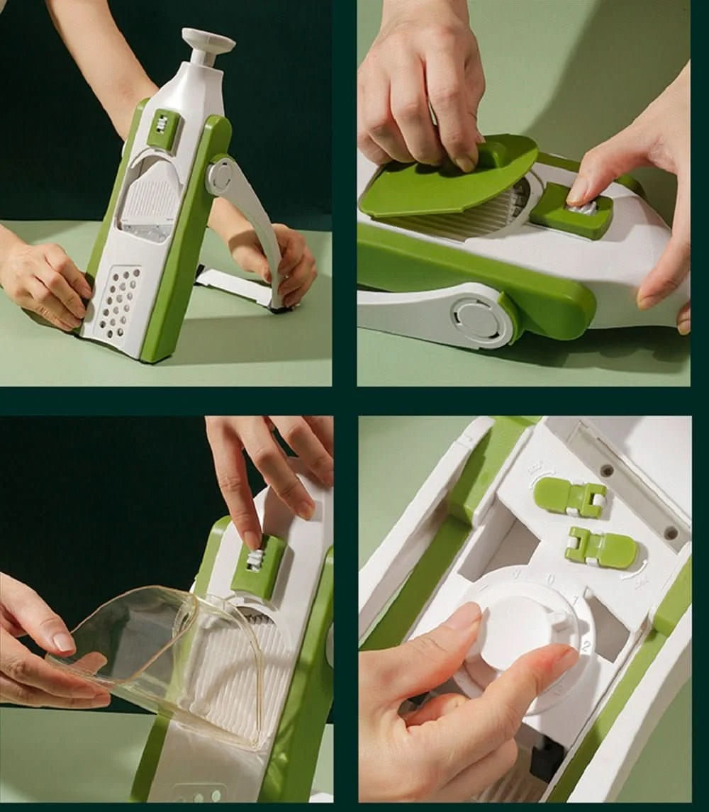 Vegetable Slicer 5-in-1 Adjustable Thickness Dishwasher-Safe