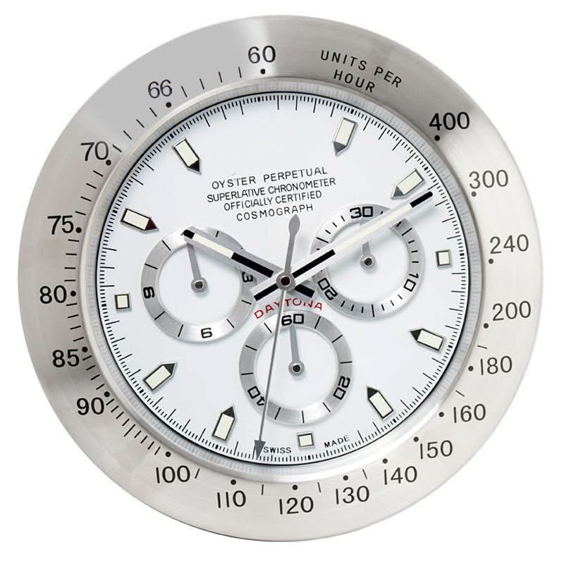 Wall Clock Silent Quartz Movement Luminous Hands Stainless Steel Frame