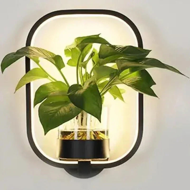 Wall Light Integrated Planter Compact Design