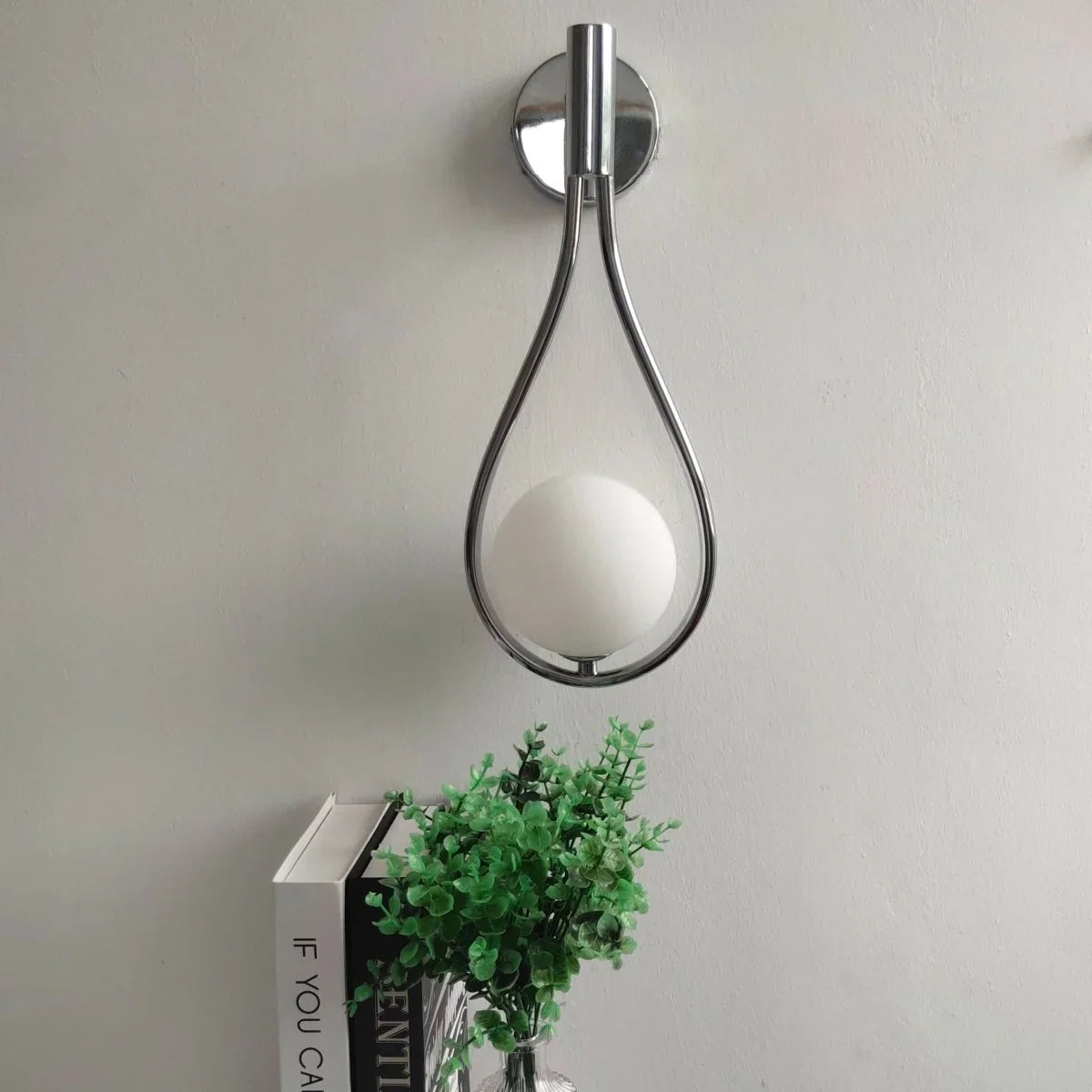 Wall Sconce Glass Globe Diffused Light Metal Housing