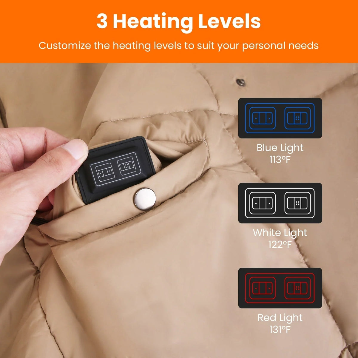 Wearable Blanket Heated USB-Powered Six Heating Zones