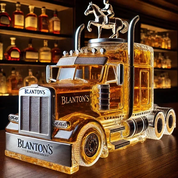 Whiskey Decanter Glass Semi-Truck Design 13 Oz Capacity