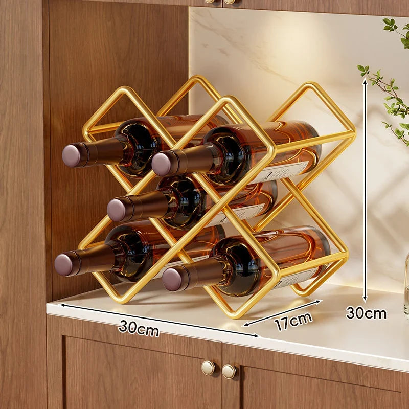 Wine Bottle Rack Stackable Steel 6-Bottle Capacity