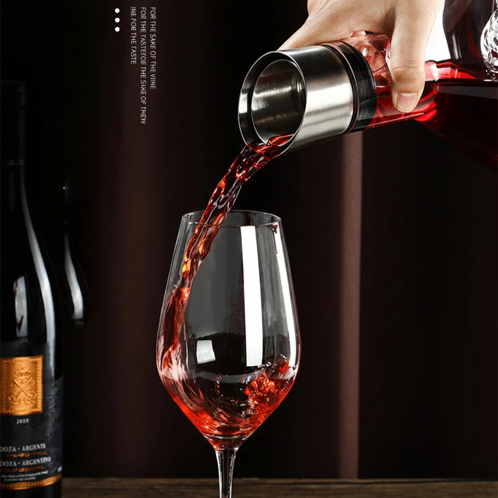 Wine Decanter Lead-Free Crystal 12-Channel Waterfall Aerator