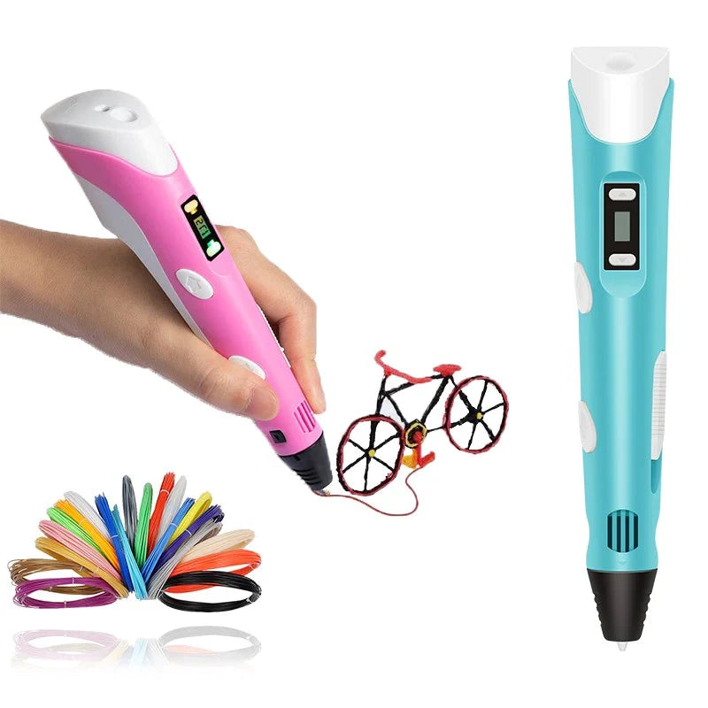 3D Pen Adjustable Temperature & Speed 12-Piece Filament Set