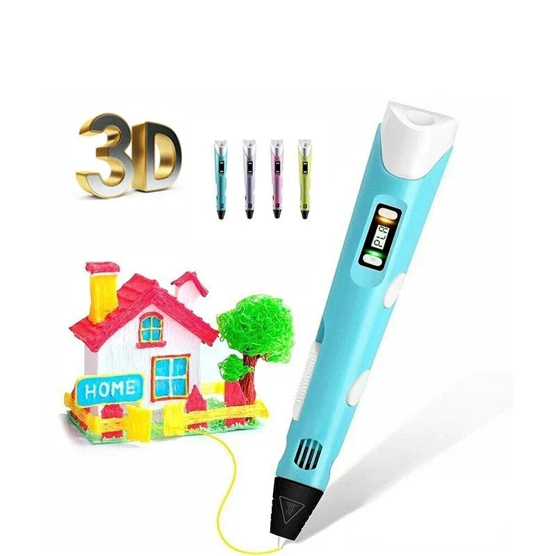 3D Pen Adjustable Temperature & Speed 12-Piece Filament Set