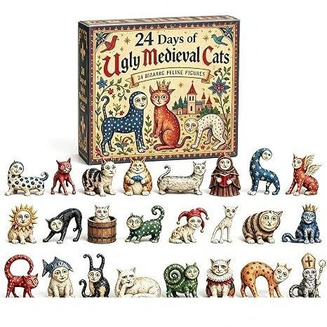 Advent Calendar 24-Day Retro Cat Figures Acrylic Figures