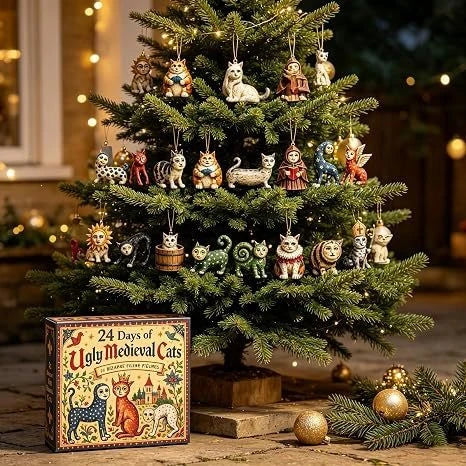 Advent Calendar 24-Day Retro Cat Figures Acrylic Figures
