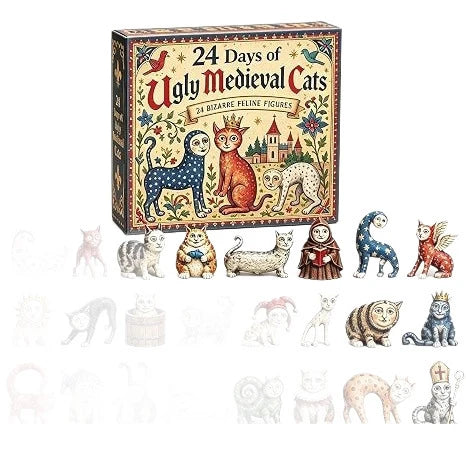 Advent Calendar 24-Day Retro Cat Figures Acrylic Figures