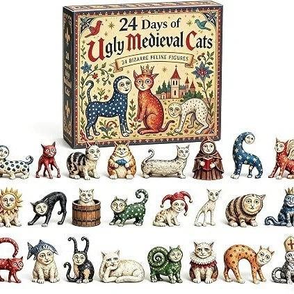 Advent Calendar 24-Day Retro Cat Figures Acrylic Figures